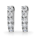 0.75ct  Huggie Diamond Hoop Earrings in Gold & Platinum