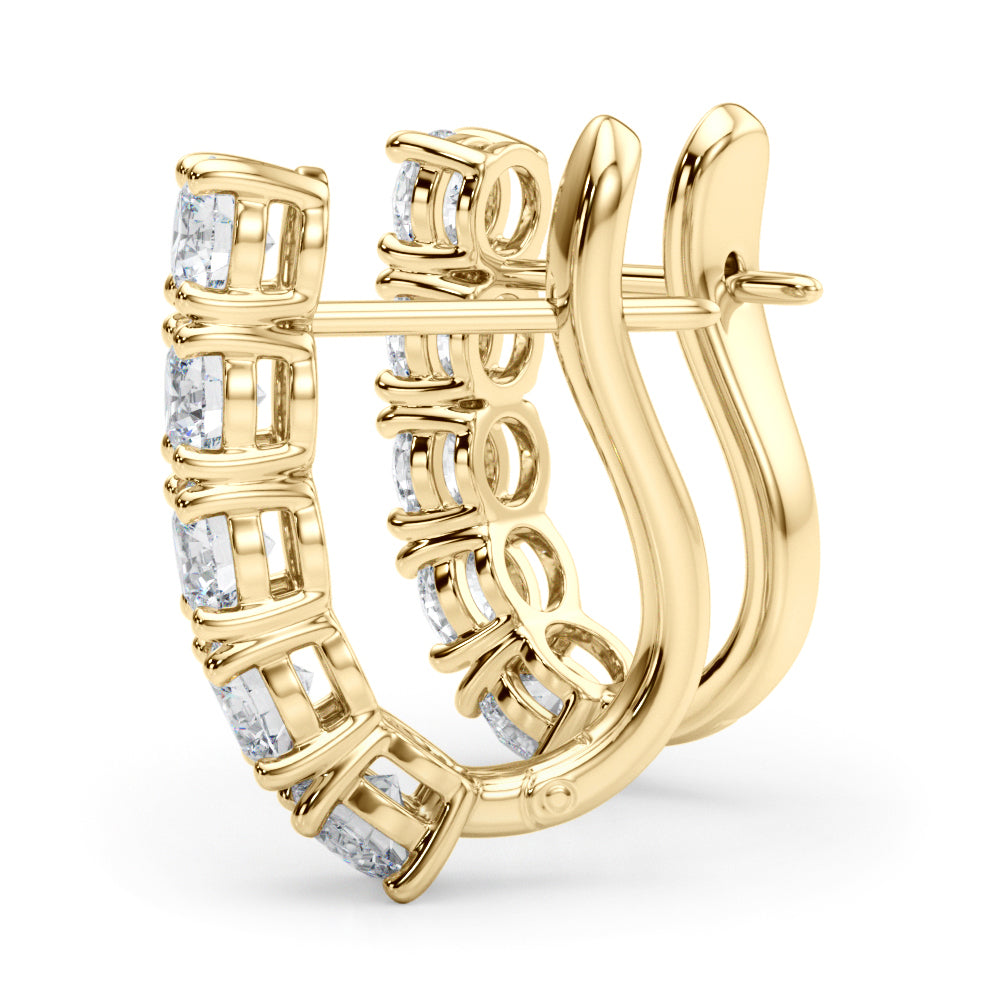 0.75ct  Huggie Diamond Hoop Earrings in Gold & Platinum