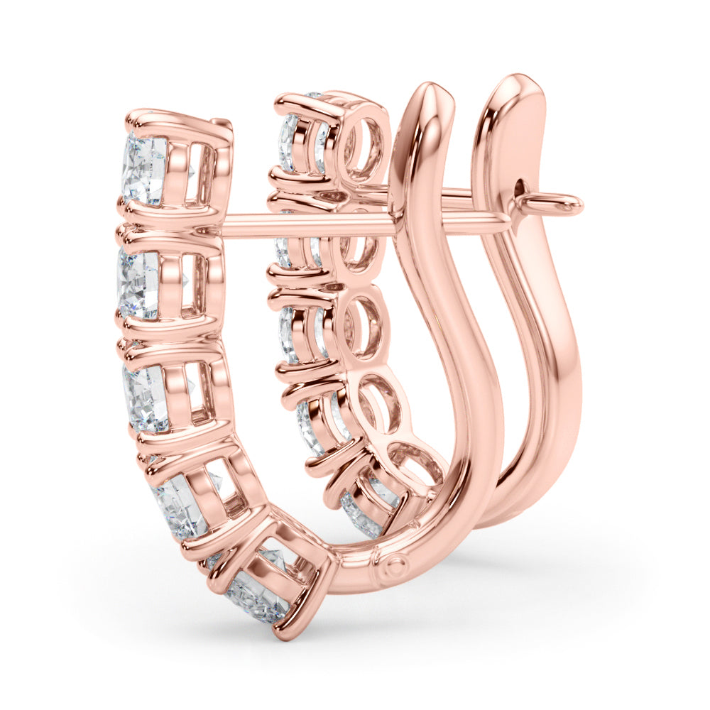 0.75ct  Huggie Diamond Hoop Earrings in Gold & Platinum