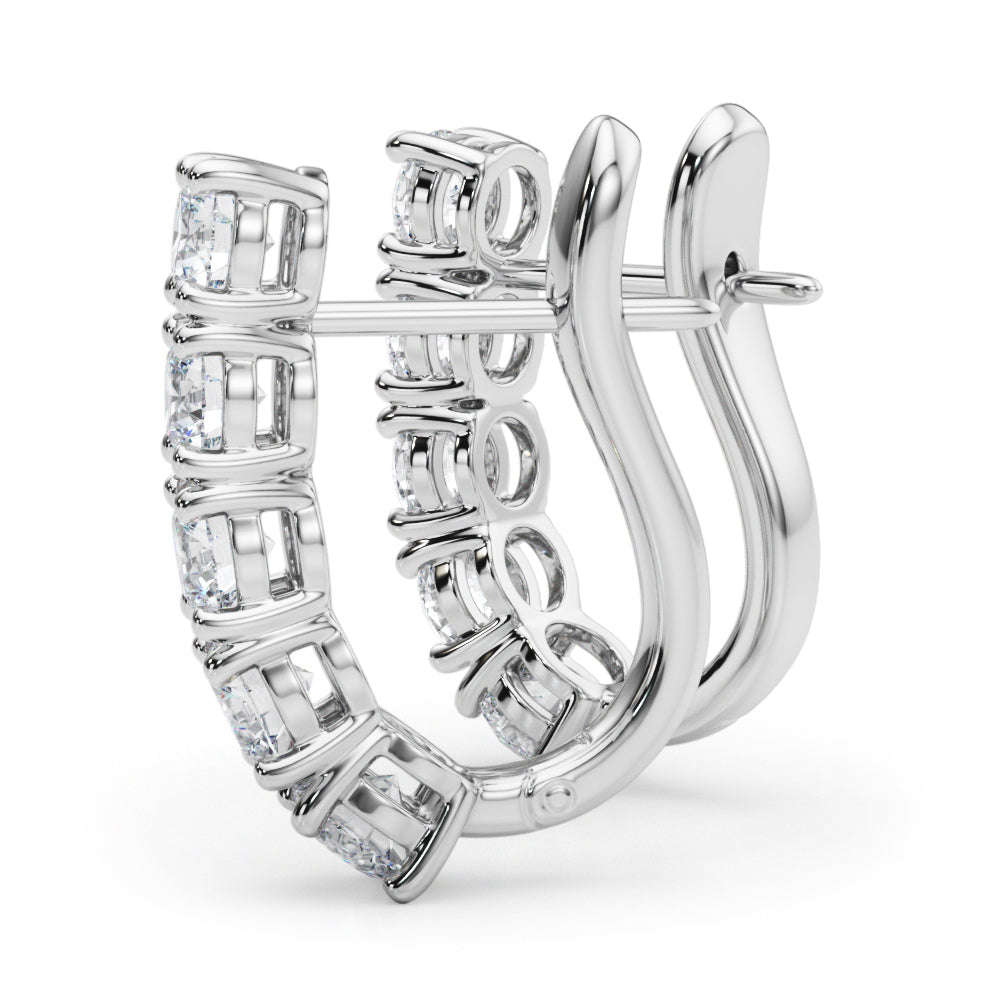 0.75ct  Huggie Diamond Hoop Earrings in Gold & Platinum