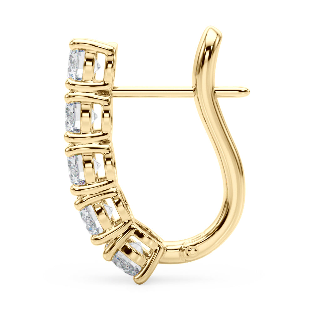 0.75ct  Huggie Diamond Hoop Earrings in Gold & Platinum
