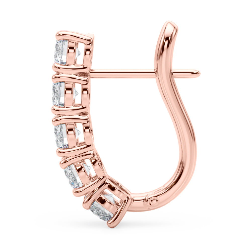 0.75ct  Huggie Diamond Hoop Earrings in Gold & Platinum