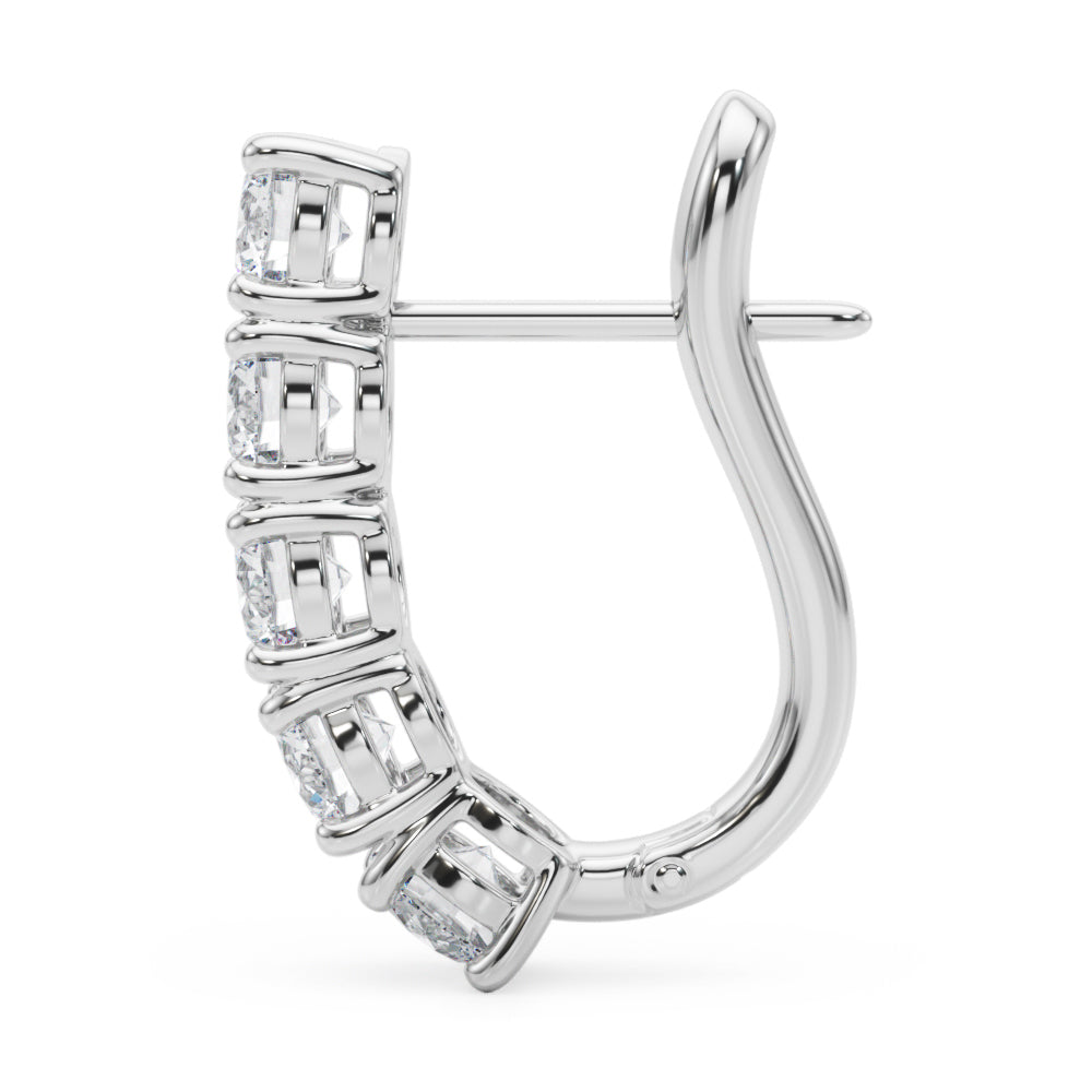 0.75ct  Huggie Diamond Hoop Earrings in Gold & Platinum