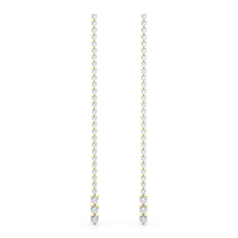 2.0ct Bar Diamond Drop Earrings in Gold & Platinum