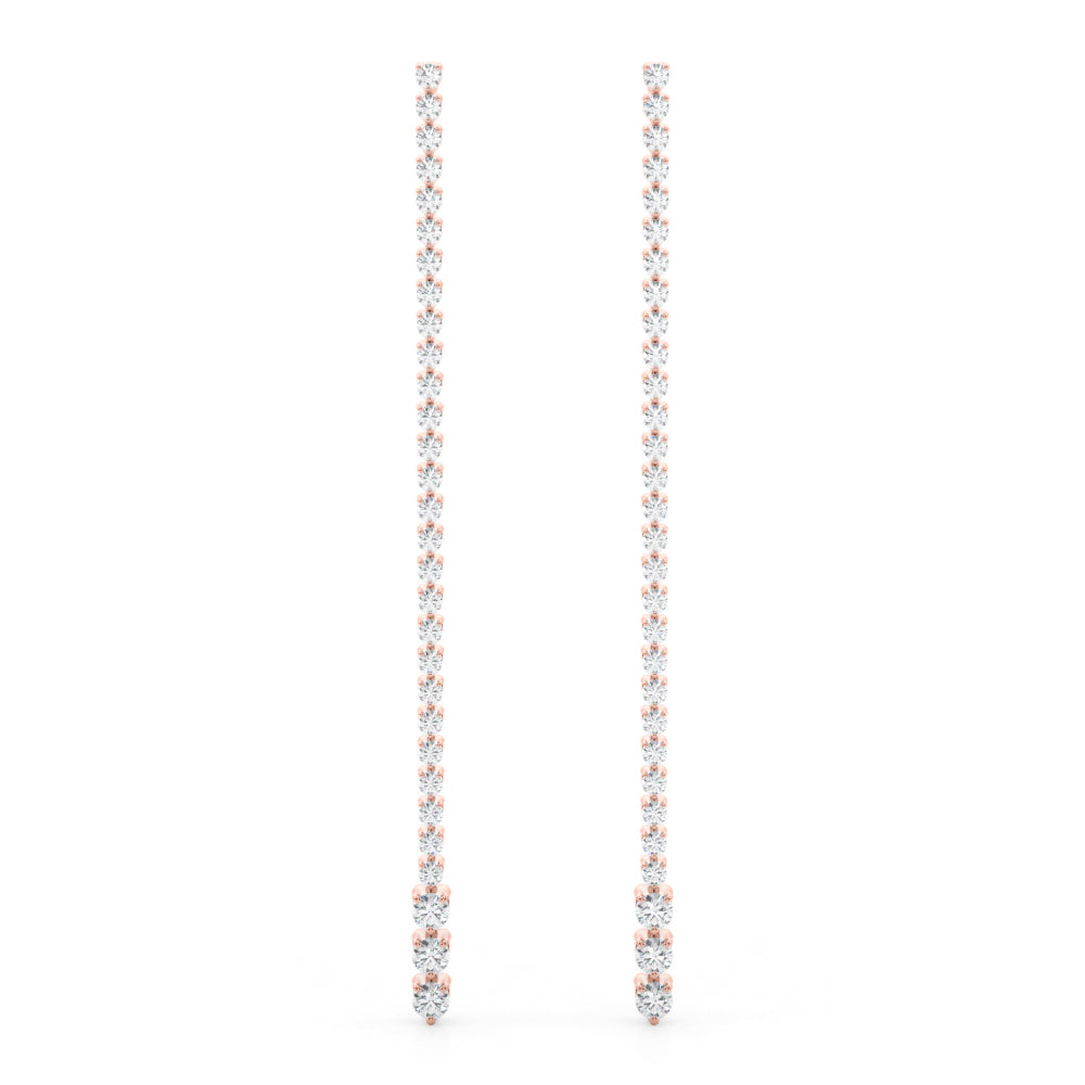 2.0ct Bar Diamond Drop Earrings in Gold & Platinum