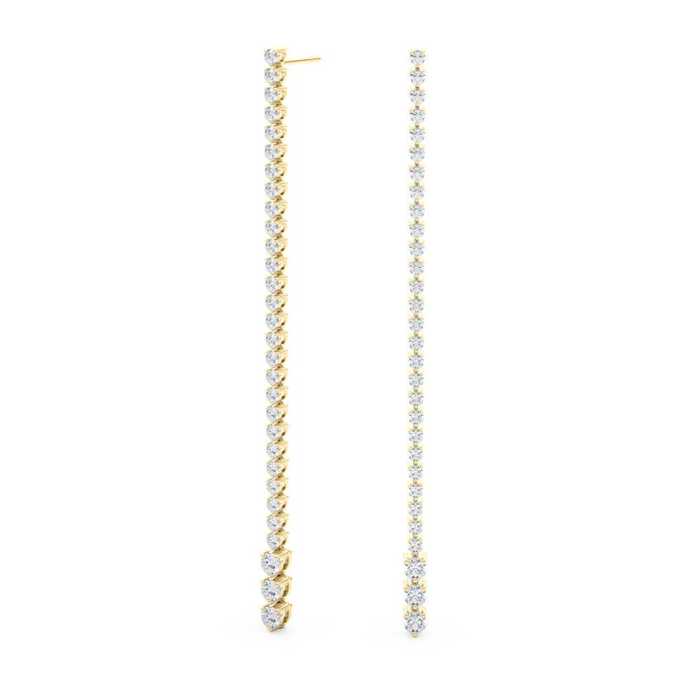 2.0ct Bar Diamond Drop Earrings in Gold & Platinum
