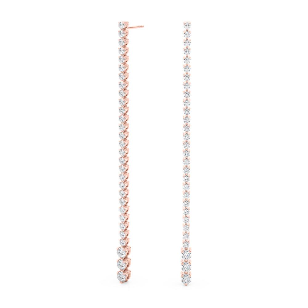 2.0ct Bar Diamond Drop Earrings in Gold & Platinum