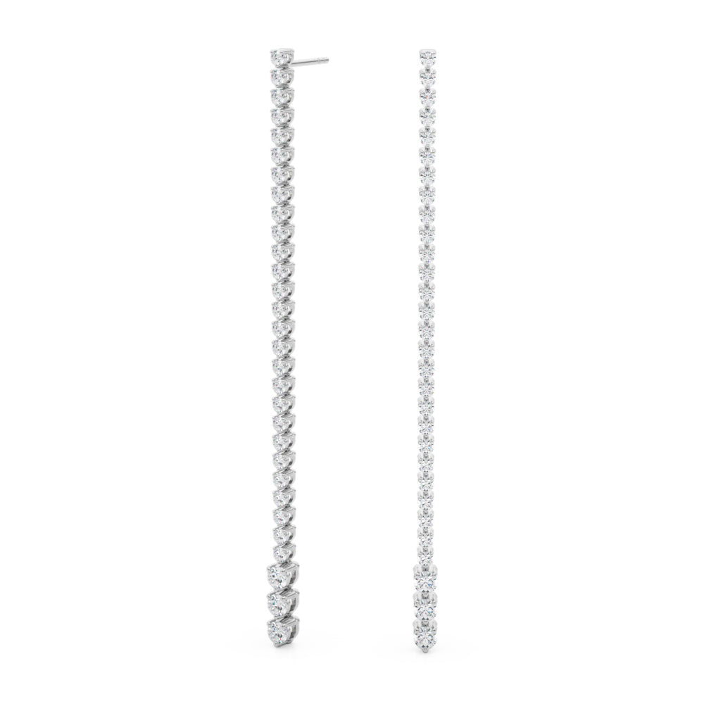 2.0ct Bar Diamond Drop Earrings in Gold & Platinum