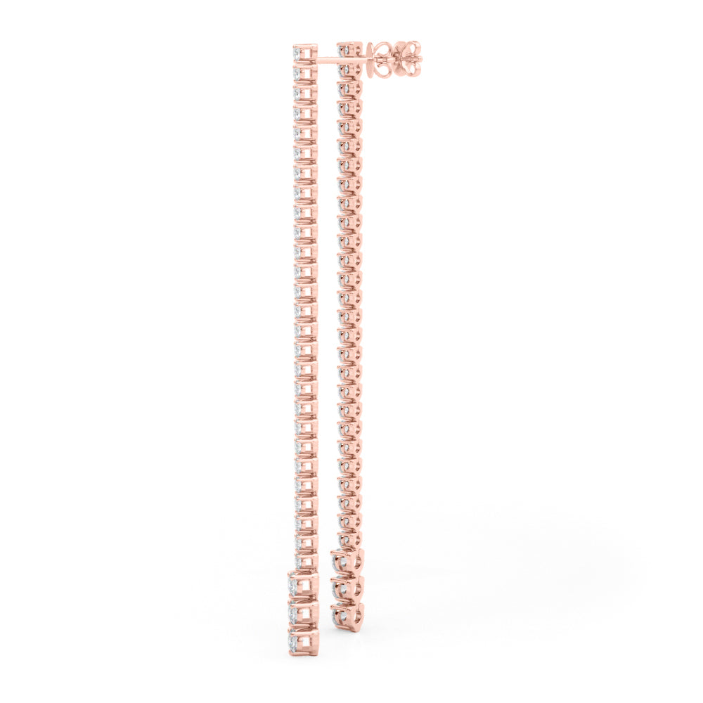 2.0ct Bar Diamond Drop Earrings in Gold & Platinum