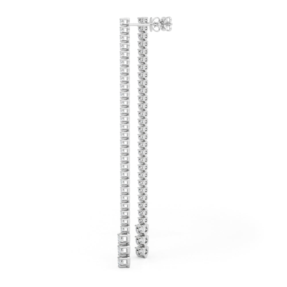 2.0ct Bar Diamond Drop Earrings in Gold & Platinum