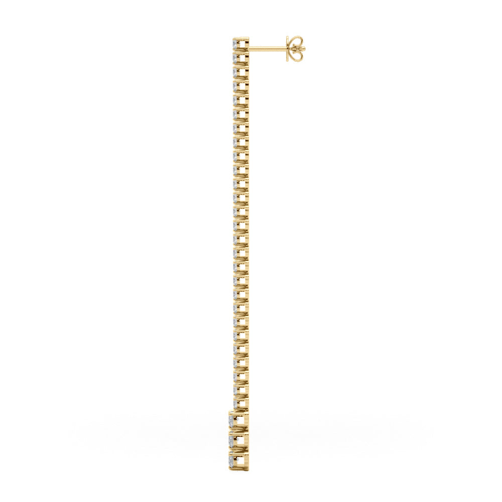 2.0ct Bar Diamond Drop Earrings in Gold & Platinum