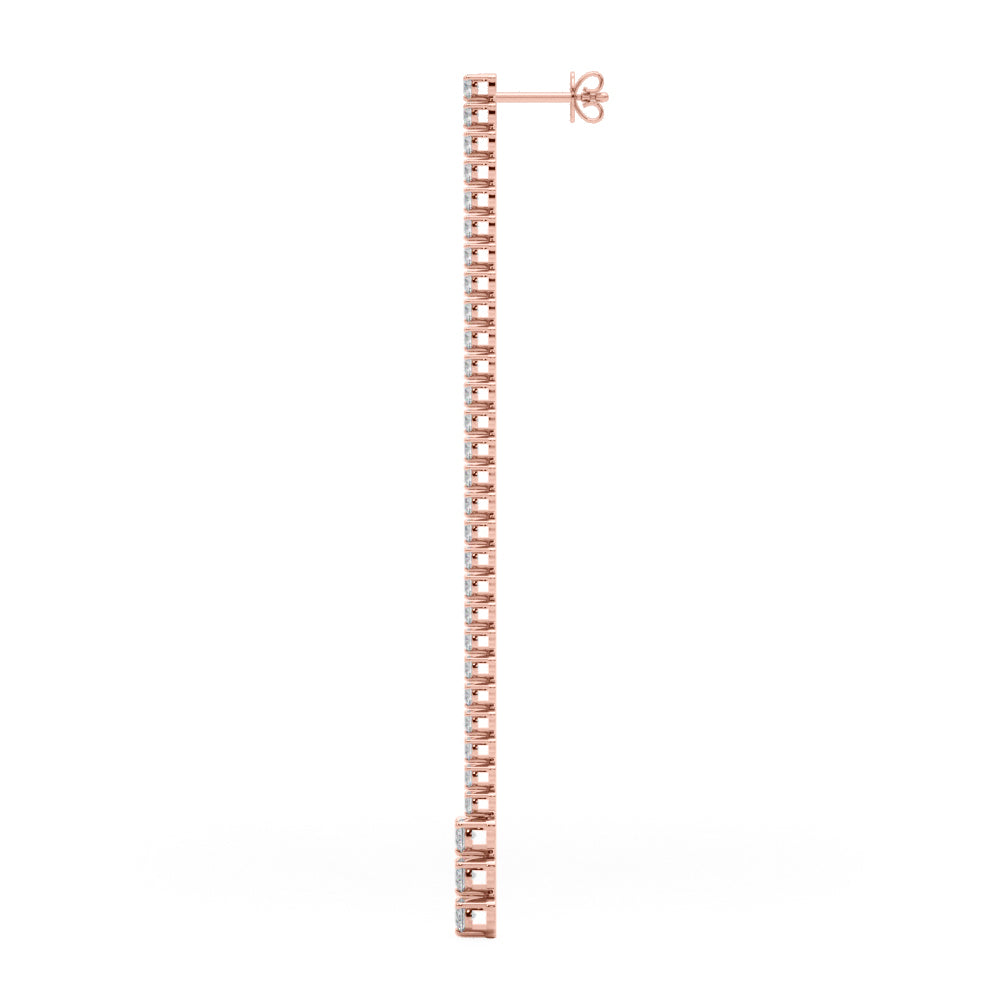 2.0ct Bar Diamond Drop Earrings in Gold & Platinum