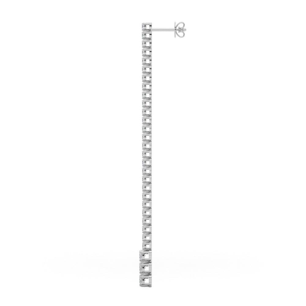 2.0ct Bar Diamond Drop Earrings in Gold & Platinum