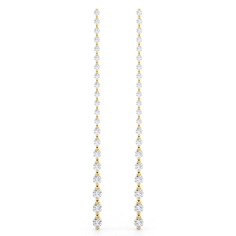 4.5ct Bar Diamond Drop Earrings in Gold & Platinum