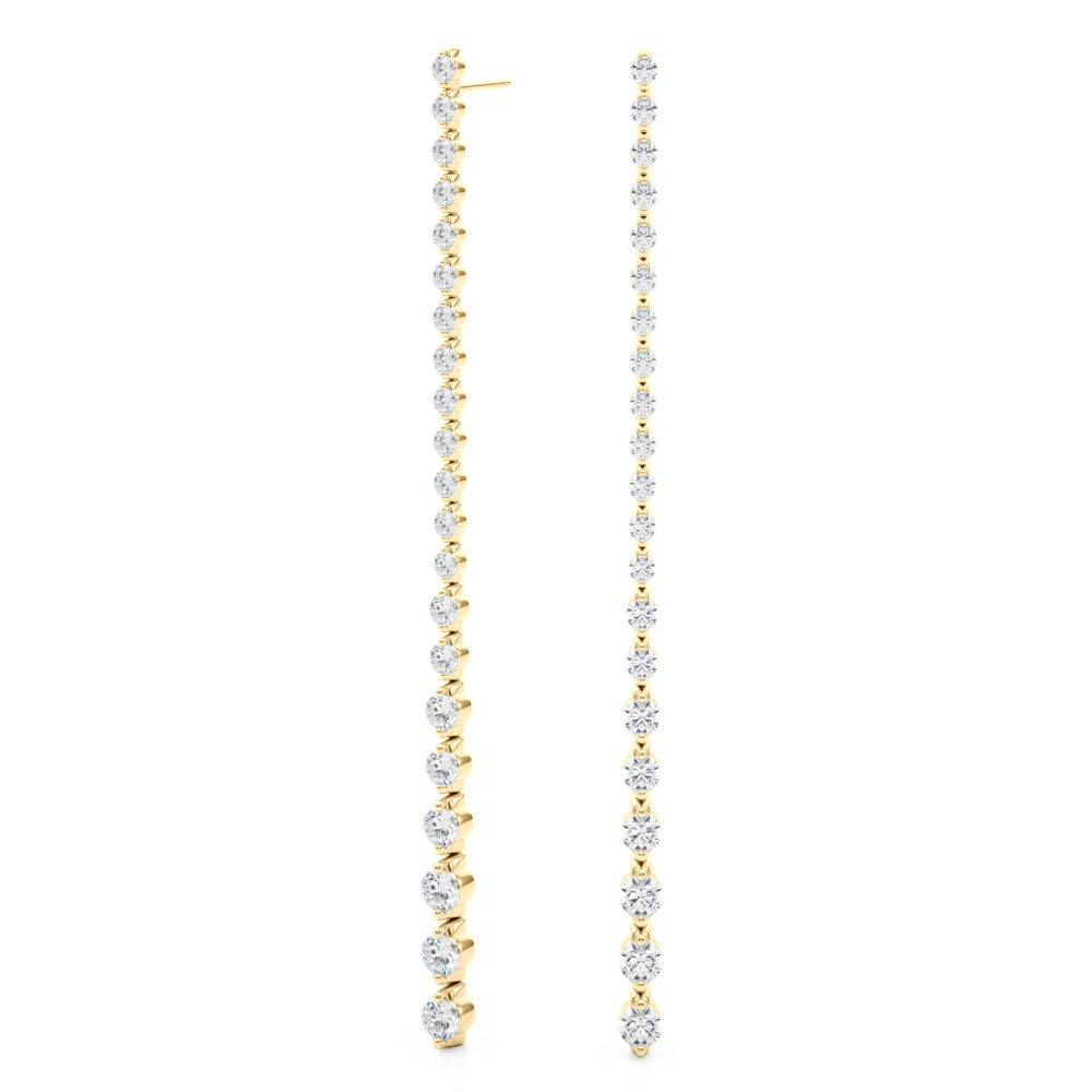4.5ct Bar Diamond Drop Earrings in Gold & Platinum
