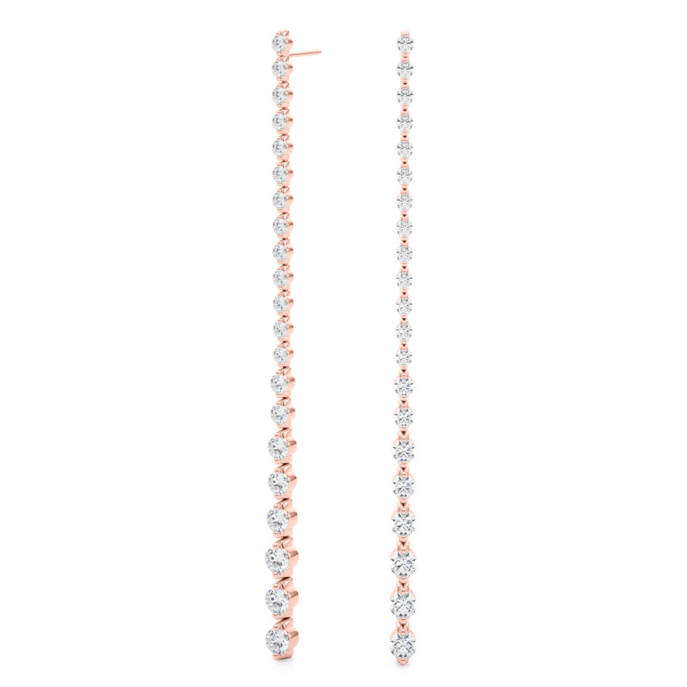 4.5ct Bar Diamond Drop Earrings in Gold & Platinum