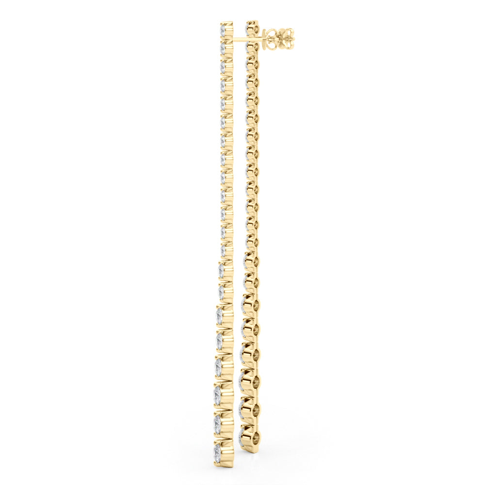4.5ct Bar Diamond Drop Earrings in Gold & Platinum