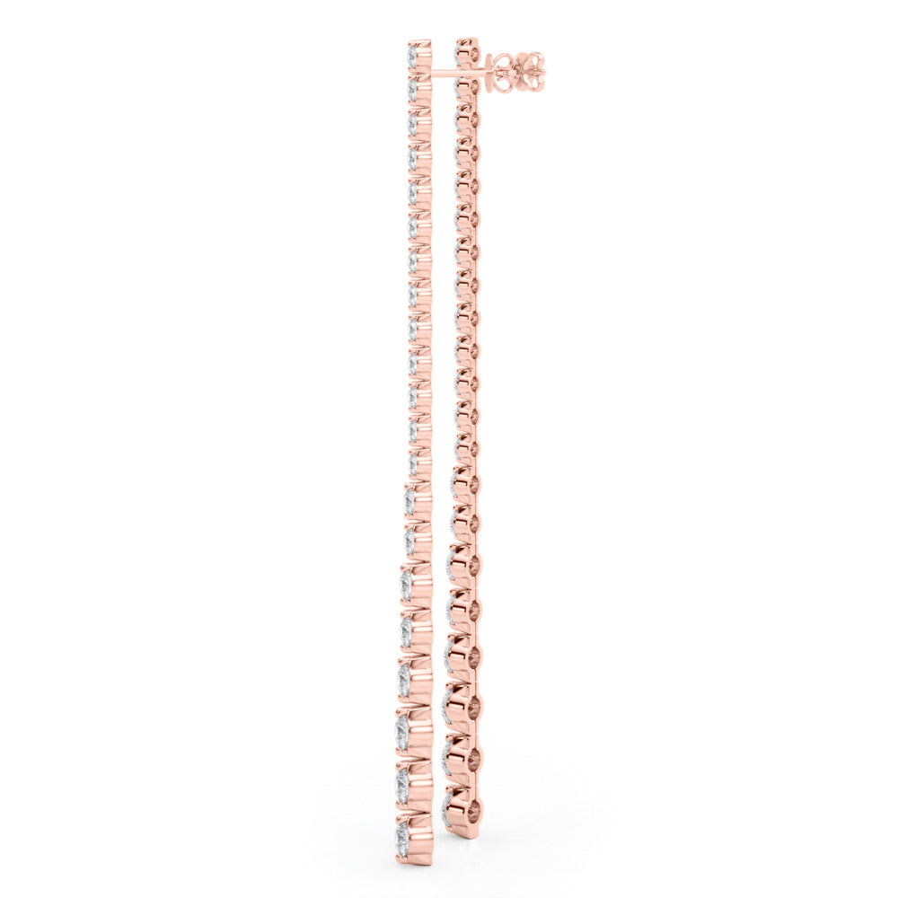 4.5ct Bar Diamond Drop Earrings in Gold & Platinum