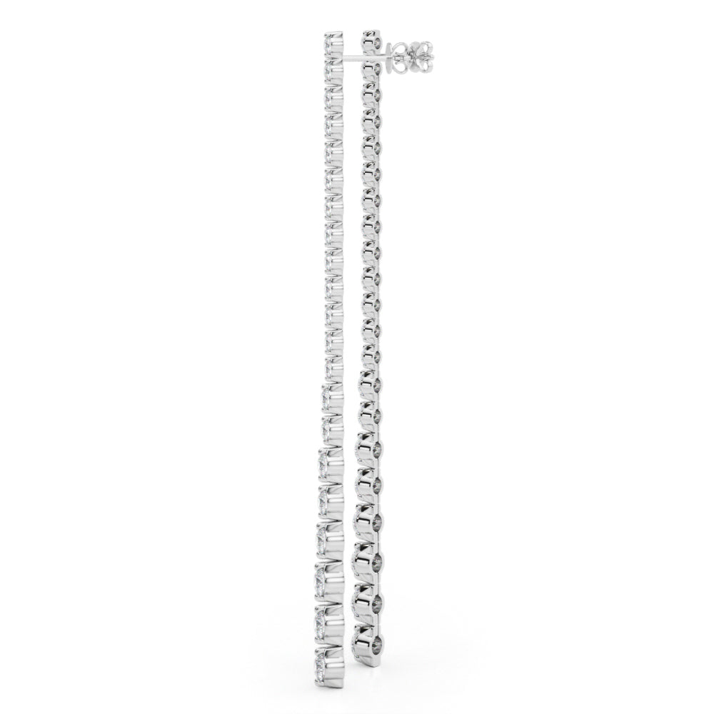 4.5ct Bar Diamond Drop Earrings in Gold & Platinum