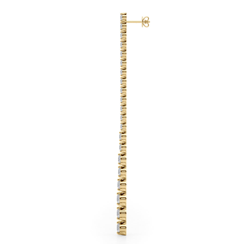 4.5ct Bar Diamond Drop Earrings in Gold & Platinum