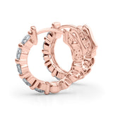 1.5ct  Huggie Diamond Hoop Earrings in Gold & Platinum
