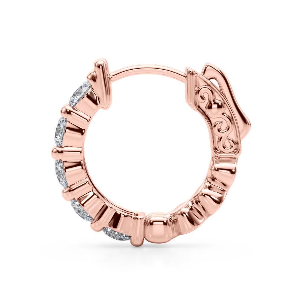 1.5ct  Huggie Diamond Hoop Earrings in Gold & Platinum