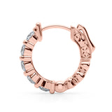 1.5ct  Huggie Diamond Hoop Earrings in Gold & Platinum