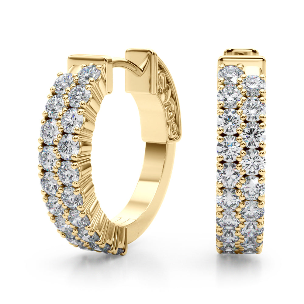 0.75-1.25ct  Huggie Diamond Hoop Earrings in Gold & Platinum
