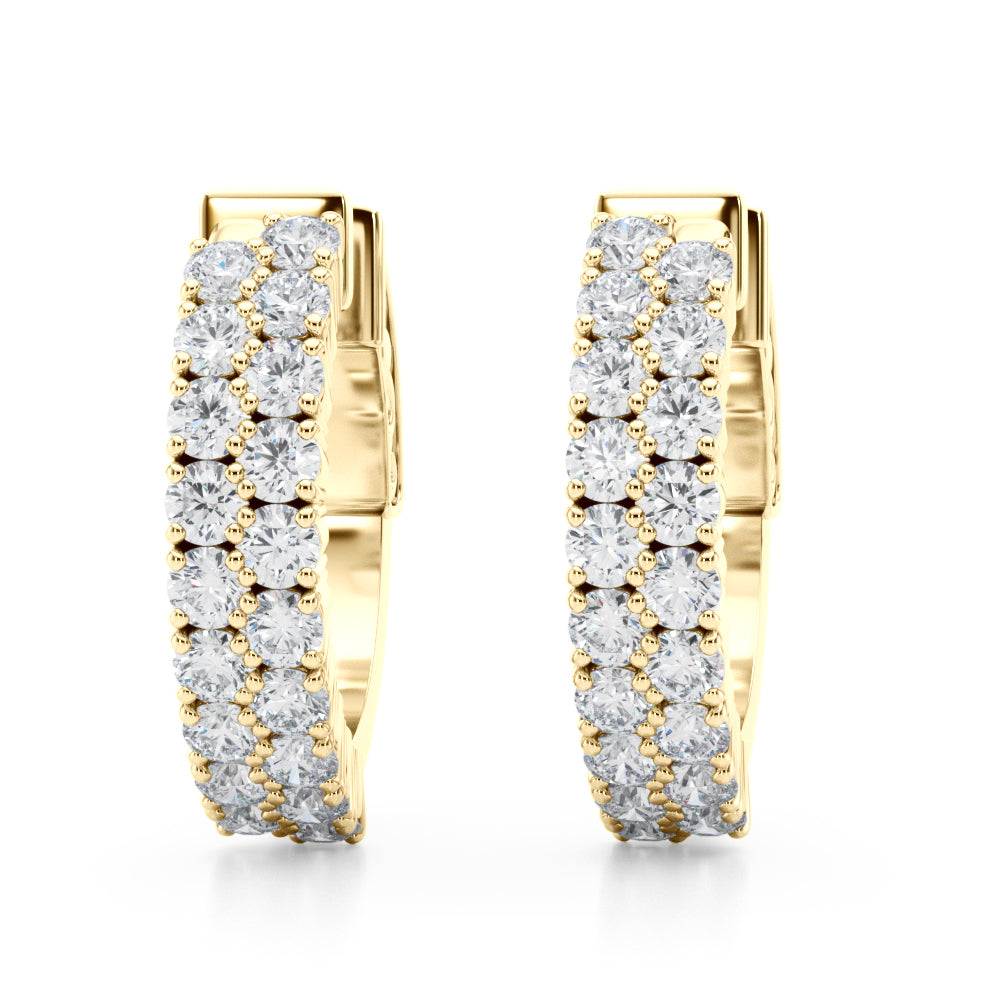 0.75-1.25ct  Huggie Diamond Hoop Earrings in Gold & Platinum
