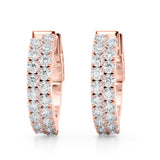 0.75-1.25ct  Huggie Diamond Hoop Earrings in Gold & Platinum