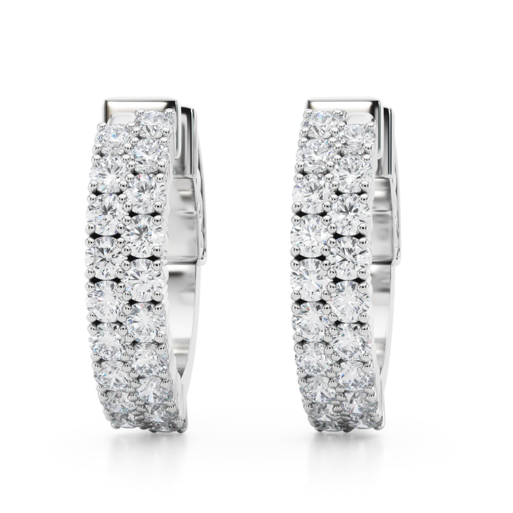 0.75-1.25ct  Huggie Diamond Hoop Earrings in Gold & Platinum