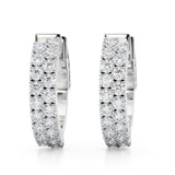0.75-1.25ct  Huggie Diamond Hoop Earrings in Gold & Platinum