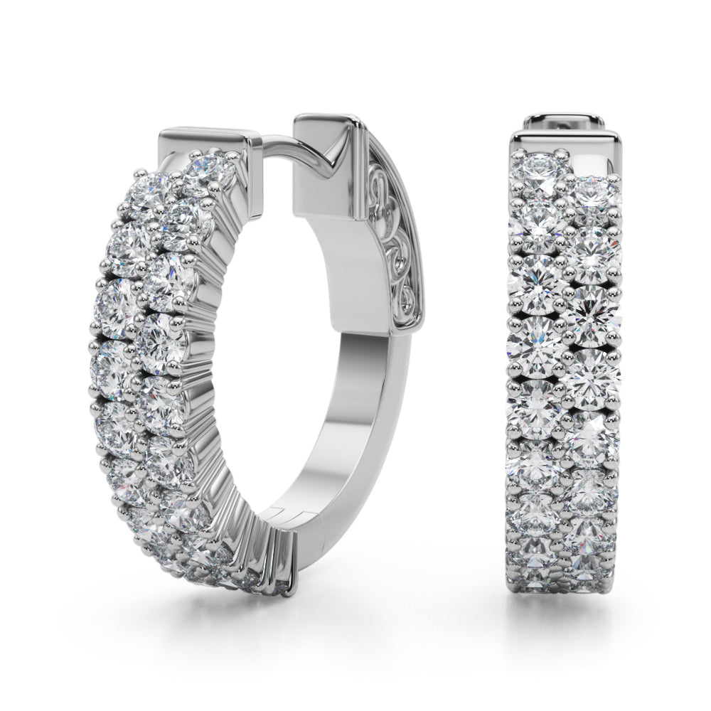 0.75-1.25ct  Huggie Diamond Hoop Earrings in Gold & Platinum