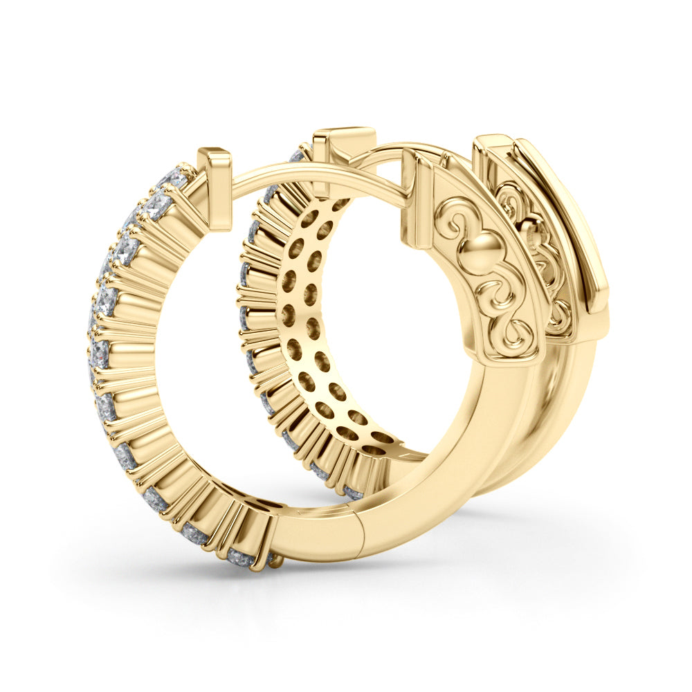 0.75-1.25ct  Huggie Diamond Hoop Earrings in Gold & Platinum