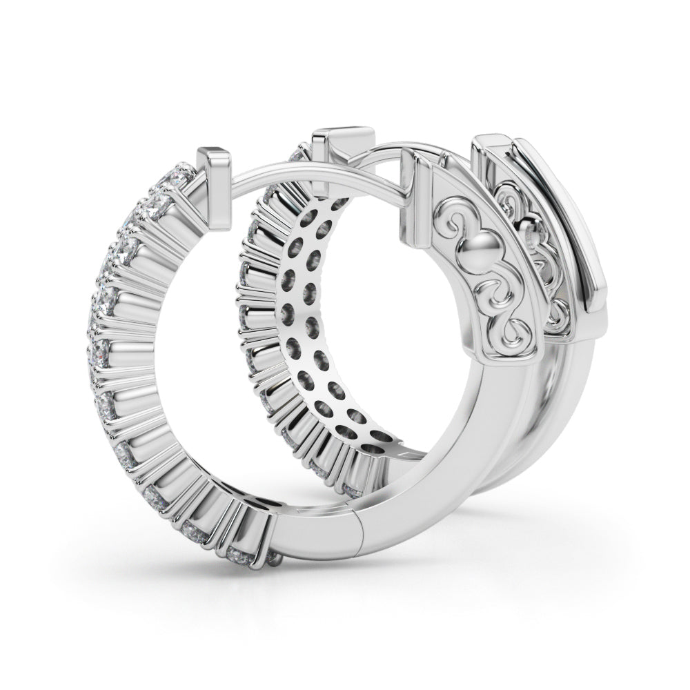 0.75-1.25ct  Huggie Diamond Hoop Earrings in Gold & Platinum