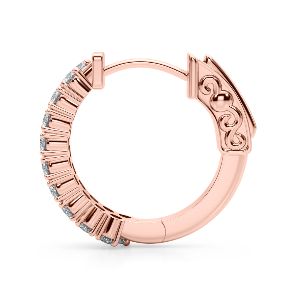 0.75-1.25ct  Huggie Diamond Hoop Earrings in Gold & Platinum