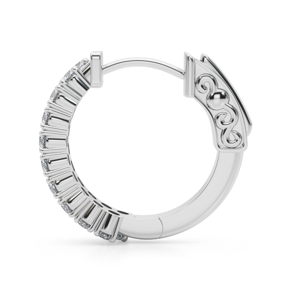 0.75-1.25ct  Huggie Diamond Hoop Earrings in Gold & Platinum