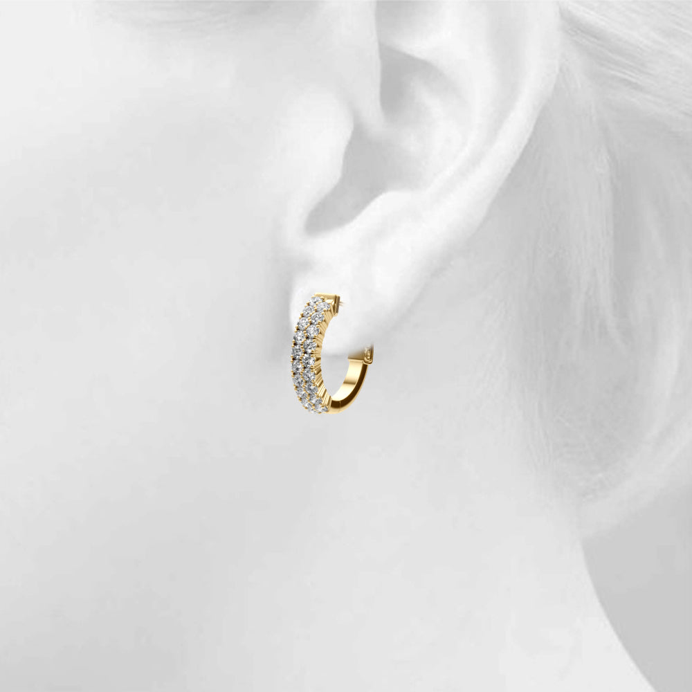 0.75-1.25ct  Huggie Diamond Hoop Earrings in Gold & Platinum