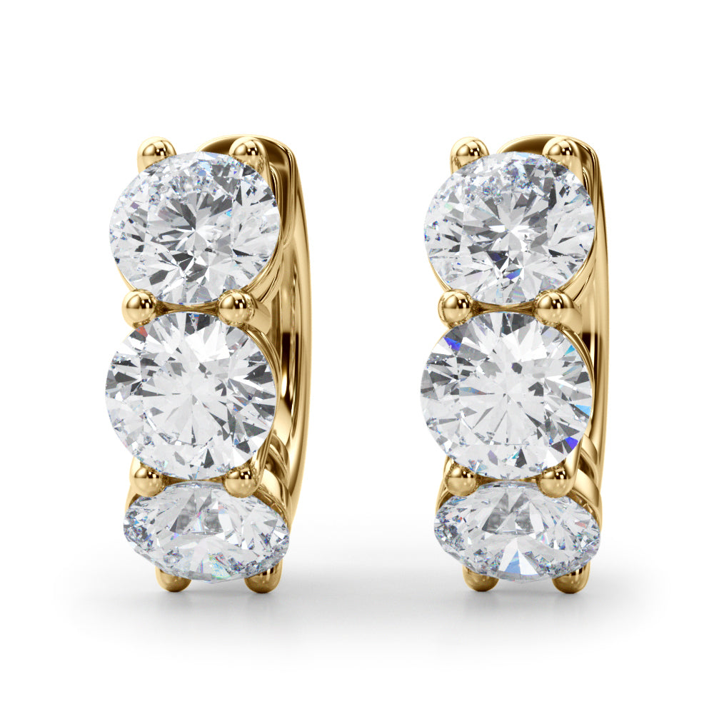 1.0ct Baguette Diamond Huggie Earrings in Gold & Platinum