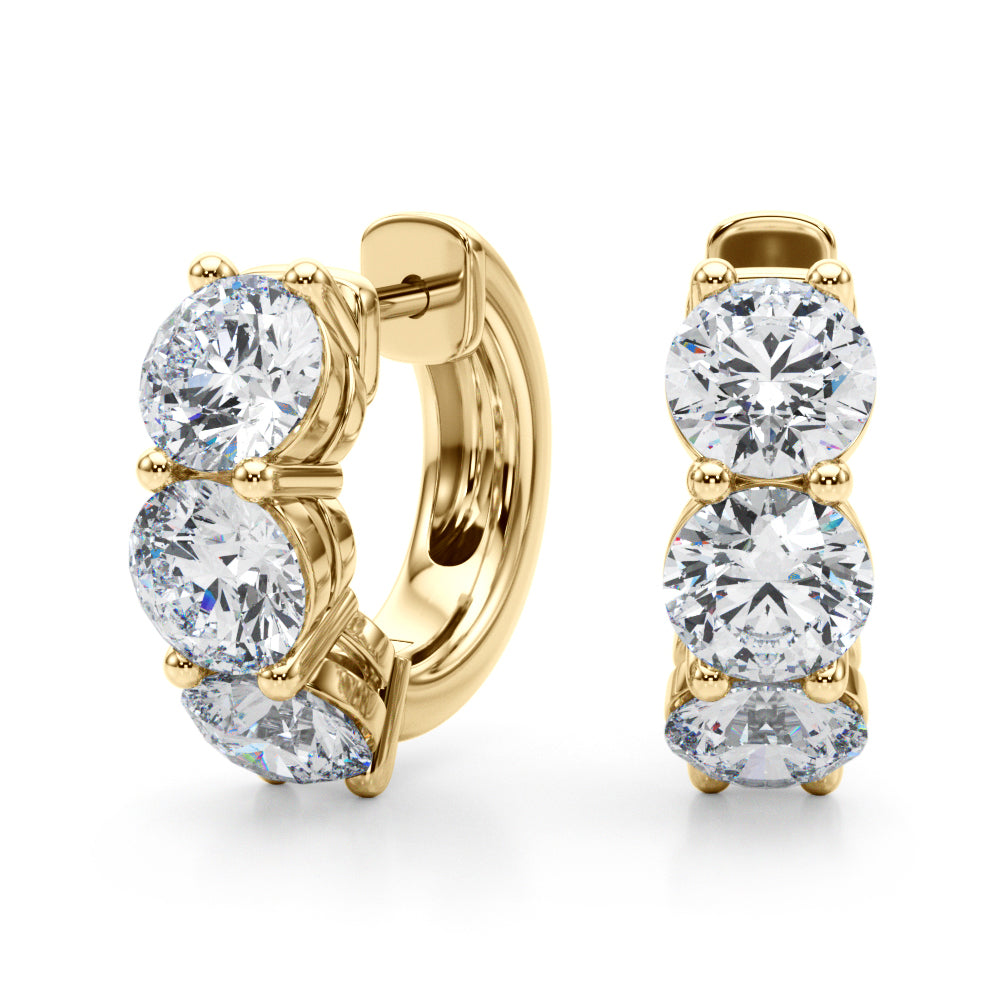 1.0ct Baguette Diamond Huggie Earrings in Gold & Platinum