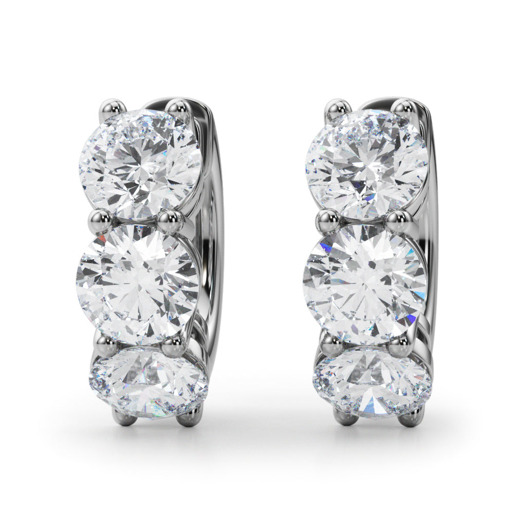 1.0ct Baguette Diamond Huggie Earrings in Gold & Platinum