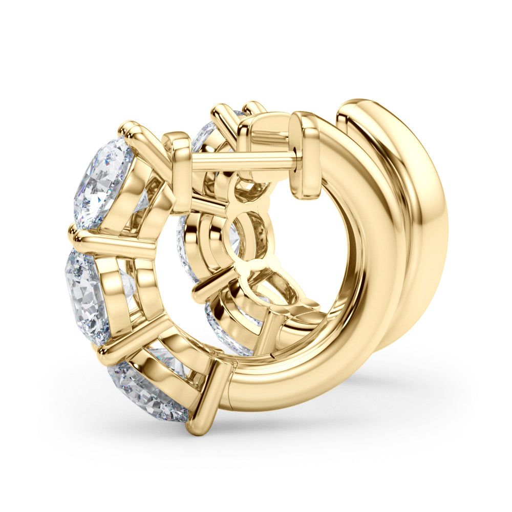 1.0ct Baguette Diamond Huggie Earrings in Gold & Platinum