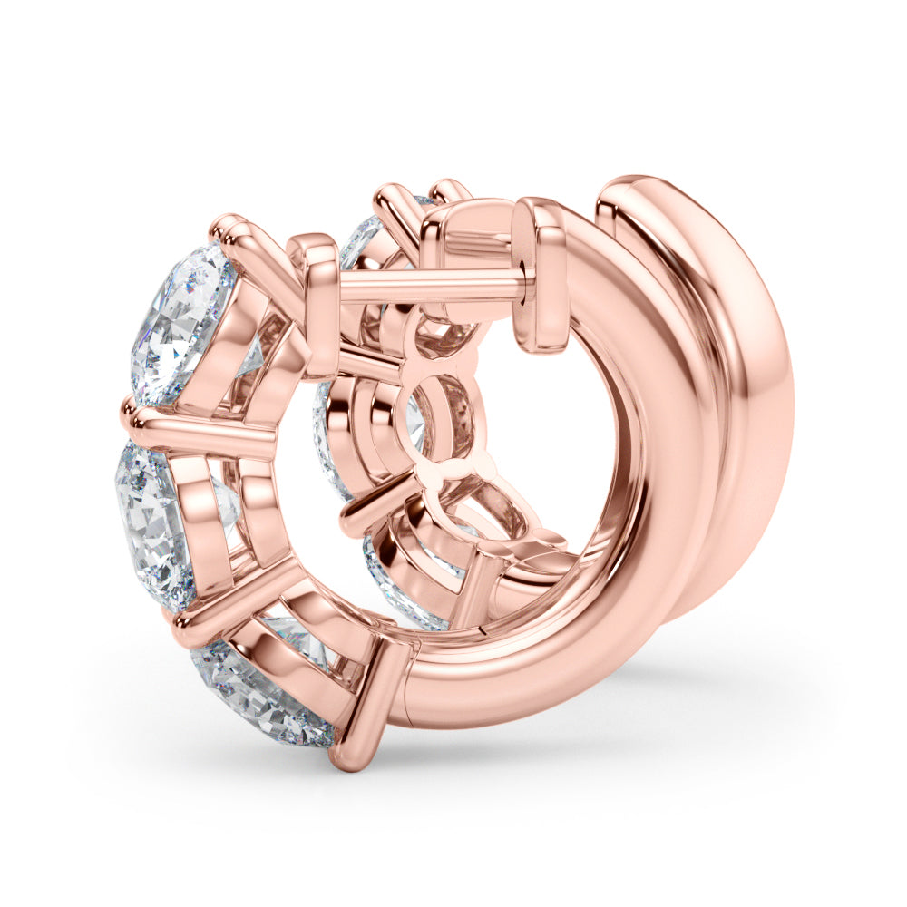 1.0ct Baguette Diamond Huggie Earrings in Gold & Platinum