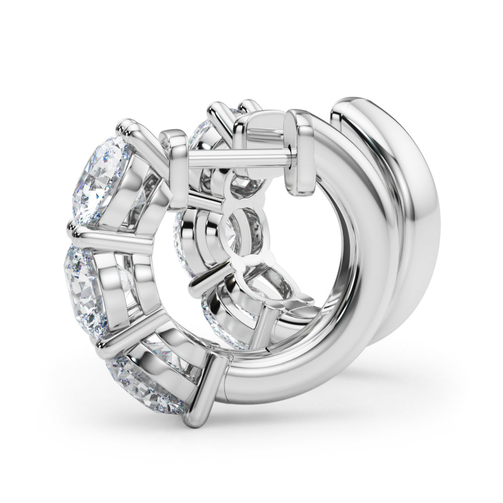 1.0ct Baguette Diamond Huggie Earrings in Gold & Platinum