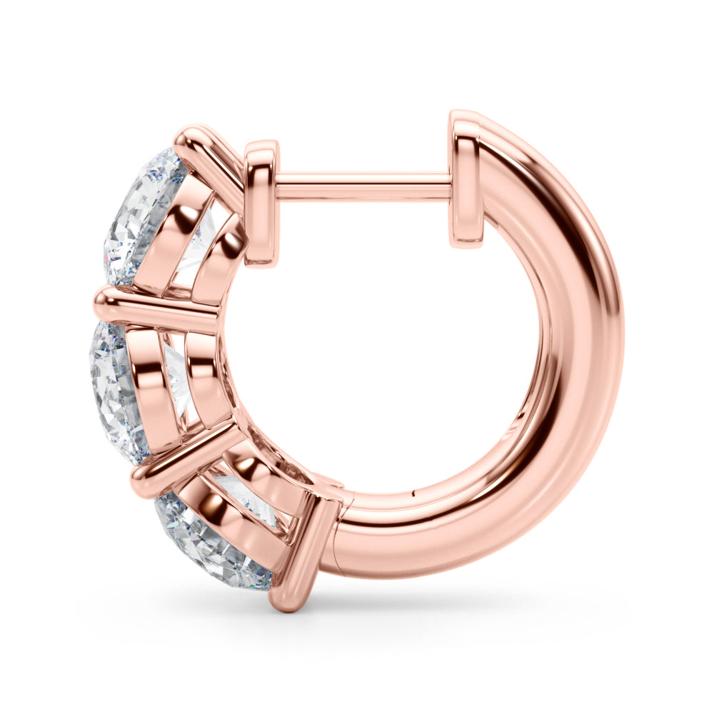 1.0ct Baguette Diamond Huggie Earrings in Gold & Platinum