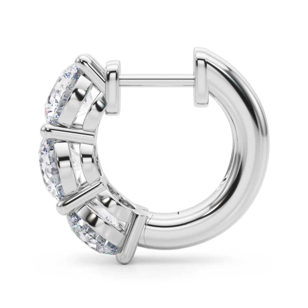 1.0ct Baguette Diamond Huggie Earrings in Gold & Platinum
