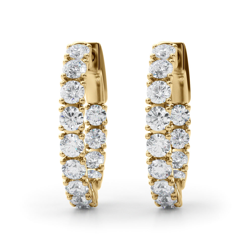 1.0ct  Huggie Diamond Hoop Earrings in Gold & Platinum