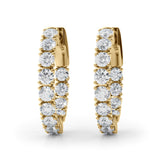 1.0ct  Huggie Diamond Hoop Earrings in Gold & Platinum