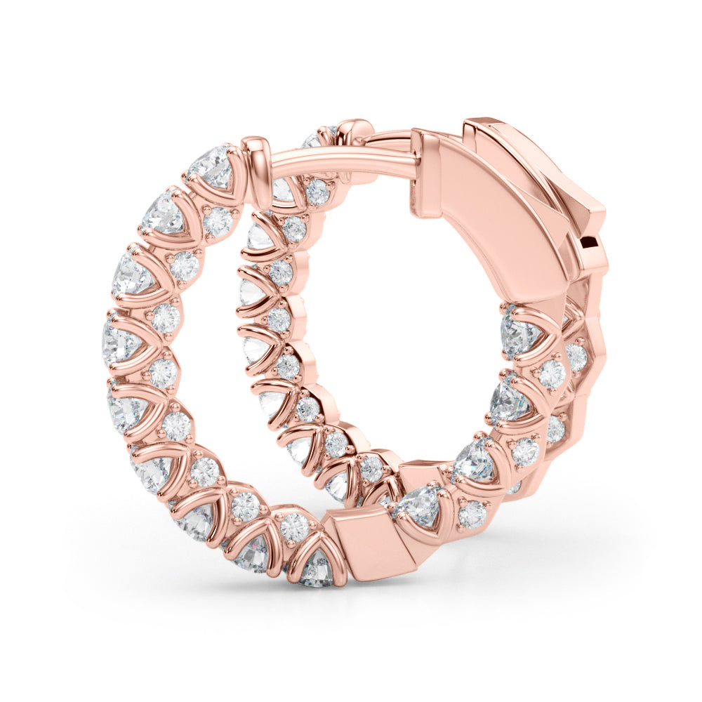 1.0ct  Huggie Diamond Hoop Earrings in Gold & Platinum