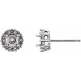 Round Halo Stud Earrings in Gold and Platinum